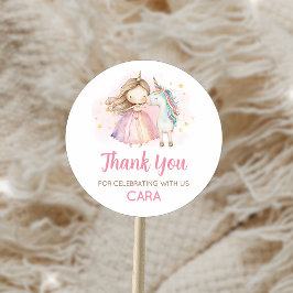 Unicorn Magical Day Birthday Party ラウンドシール