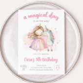 Unicorn Magical Day Birthday Party 招待状