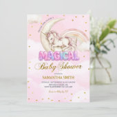 Unicorn Magical girl baby shower 招待状 (スタンド正面)