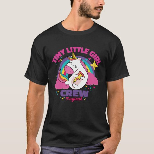 Unicorn Magical Yuの小さな人間の小さな女の子 Tシャツ (正面)