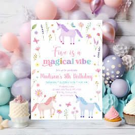 Unicorn Meadow Five is a Magical Vibe Birthday 招待状
