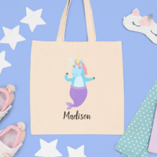 Unicorn Mermaid Character Cute Kids Fun トートバッグ