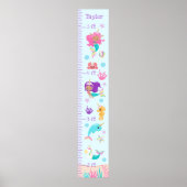Unicorn Mermaids Growth Chart Medium Skin Tone ポスター (正面)
