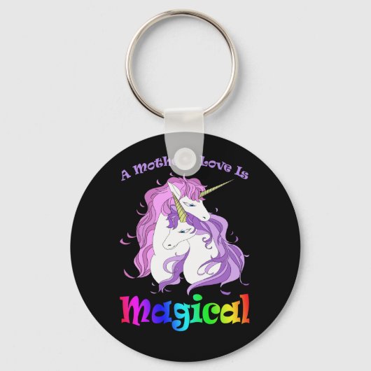 Unicorn Mom A Mothers Loveは魔法 キーホルダー (正面)