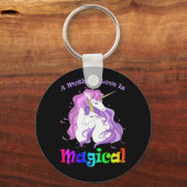 Unicorn Mom A Mothers Loveは魔法 キーホルダー (正面)