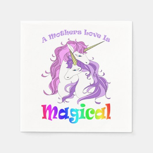 Unicorn Mom A Mothers Loveは魔法 スタンダードカクテルナプキン (正面)