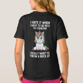 Unicorn Mood: Forced Niceness Tシャツ (裏面)