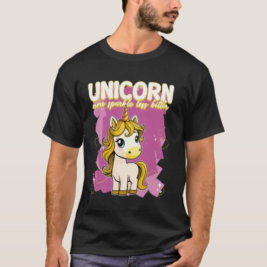 Unicorn More Sparkle Less Bitter Unicorn Tシャツ (正面)