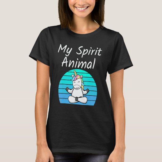 Unicorn My Spirit Animal Relaxing Mediation Yoga u Tシャツ (正面)