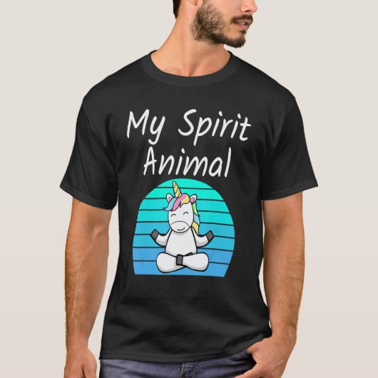 Unicorn My Spirit Animal Relaxing Mediation Yoga u Tシャツ (正面)