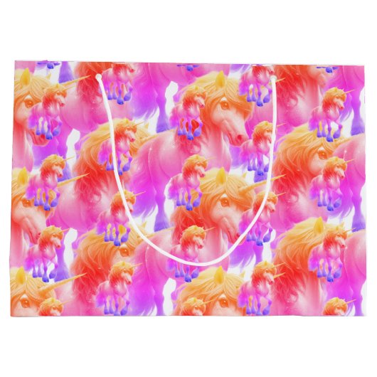 Unicorn Neon Gift Bag ラージペーパーバッグ (裏面)