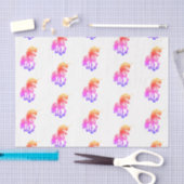 Unicorn Neon Wrapping Paper Flat Sheet Set of 3 薄葉紙 (クラフト)