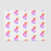 Unicorn Neon Wrapping Paper Flat Sheet Set of 3 薄葉紙 (正面)