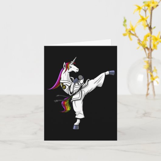 Unicorn Ninja Karate Martial Art Kickboxing Jiu Ji カード (黄色い花)