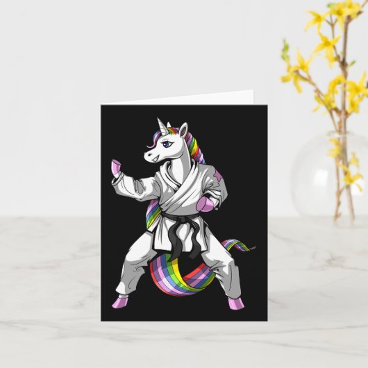 Unicorn Ninja Karate Martial Art Kickboxing Taekwo カード (黄色い花)