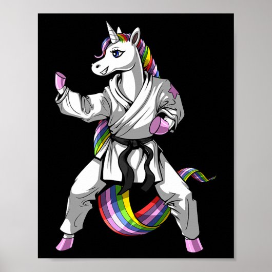 Unicorn Ninja Karate Martial Art Kickboxing Taekwo ポスター (正面)