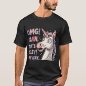 Unicorn OMGおもしろいはとにかく熱狂するだ Tシャツ (正面)