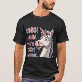 Unicorn OMGおもしろいはとにかく熱狂するだ Tシャツ