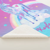 Unicorn on パーソナライズされた Clouds Sherpa Snuggy Sherp シェルパブランケット (3/4)