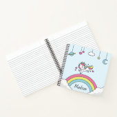 Unicorn on パーソナライズされた Rainbowで名前を登録 ノートブック (内部)