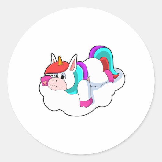 Unicorn on Clouds ラウンドシール (正面)