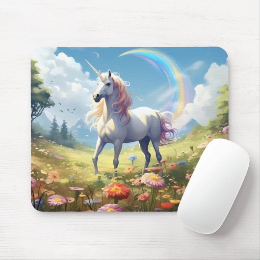 Unicorn on Meadow マウスパッド (マウス)