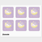 Unicorn on Moonありがとう赤ちゃんシャワーシール スクエアシール (シート)