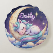 Unicorn on Moon編集可能名丸まくら ラウンドクッション (裏面)