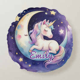 Unicorn on Moon編集可能名丸まくら ラウンドクッション