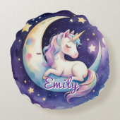 Unicorn on Moon編集可能名丸まくら ラウンドクッション (裏面)