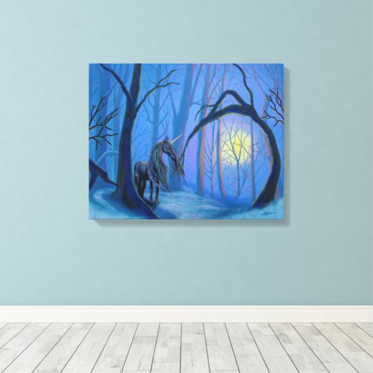 Unicorn on Premium Canvas キャンバスプリント (インサイチュ (ウッドフロア))