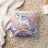 Unicorn on Rainbow編集可能名枕 クッション (ブランケット)