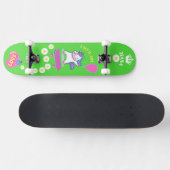 Unicorn on skateboard with personalised captions  スケートボード (横)