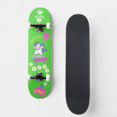 Unicorn on skateboard with personalised captions  スケートボード (正面)
