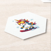 Unicorn on Snowboard - Funny Ski and Wintersports  ペーパーコースター (アングル)