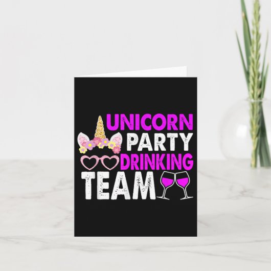 Unicorn Party Drinking Team Wedding Bride And Groo カード (正面)