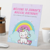 Unicorn Party Round Sticker 台座サイン (インサイチュ)