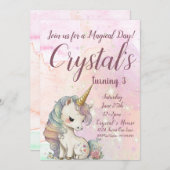 Unicorn Party, Unicorn 3rd Birthday 招待状 (正面/裏面)