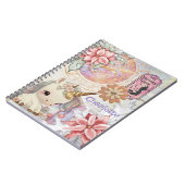 Unicorn Pastel名前を追加Maximalistミュートフローラ ノートブック (左側)