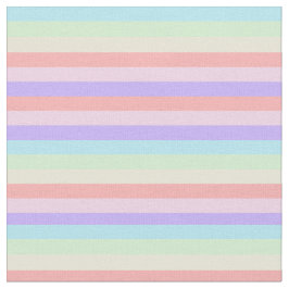 Unicorn Pastel Candy Colored Striped ファブリック