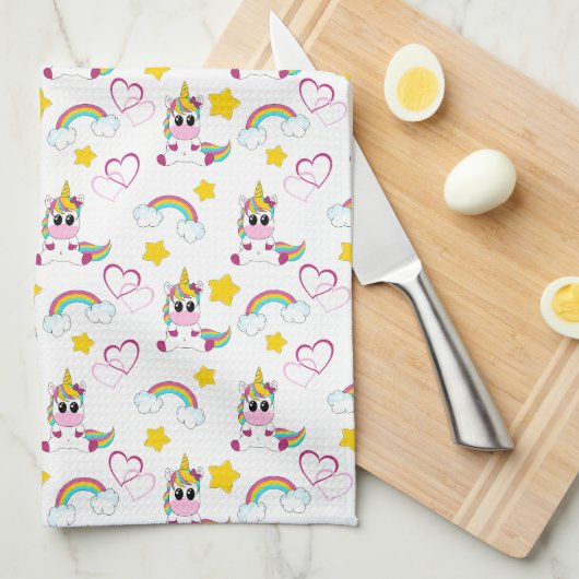 Unicorn pattern キッチンタオル (四つ折り)