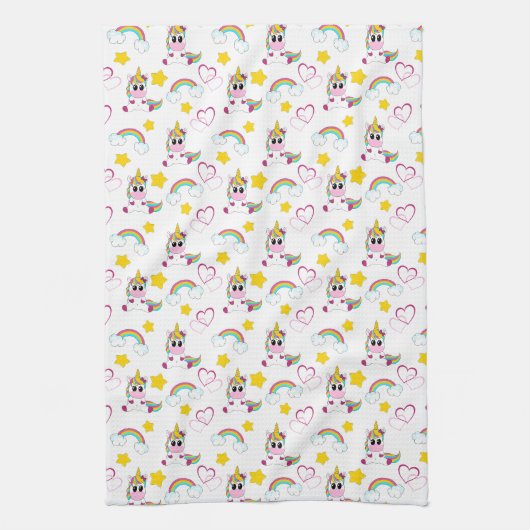 Unicorn pattern キッチンタオル (縦)