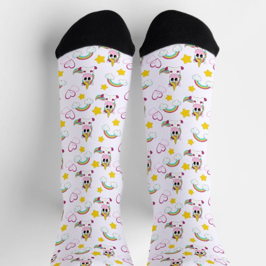 Unicorn pattern ソックス (上部)