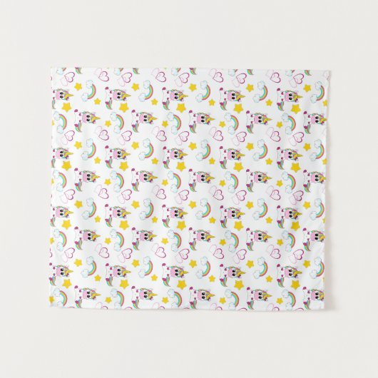 Unicorn pattern タペストリー (正面(横))
