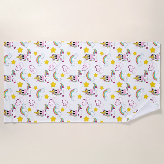 Unicorn pattern ビーチタオル (正面)
