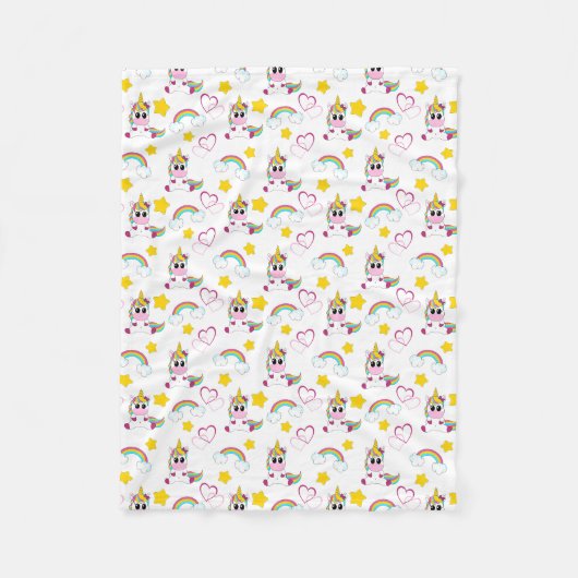 Unicorn pattern フリースブランケット (正面)