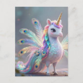 unicorn peacock hybrid fantasy creature  ポストカード (正面)