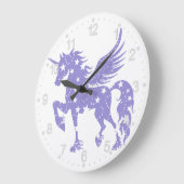 Unicorn pegasus – 背景色を選択 ラージ壁時計 (傾斜)
