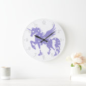 Unicorn pegasus – 背景色を選択 ラージ壁時計 (ホーム)