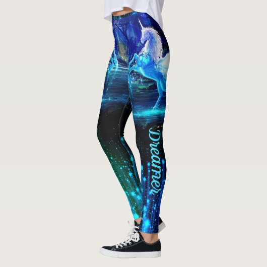 Unicorn Pegasus Dreamer Your Text Yoga Pants レギンス (左)